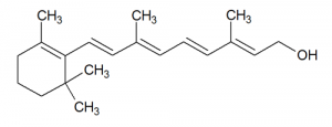 Schéma d'une molécule de vitamine A ou rétinol